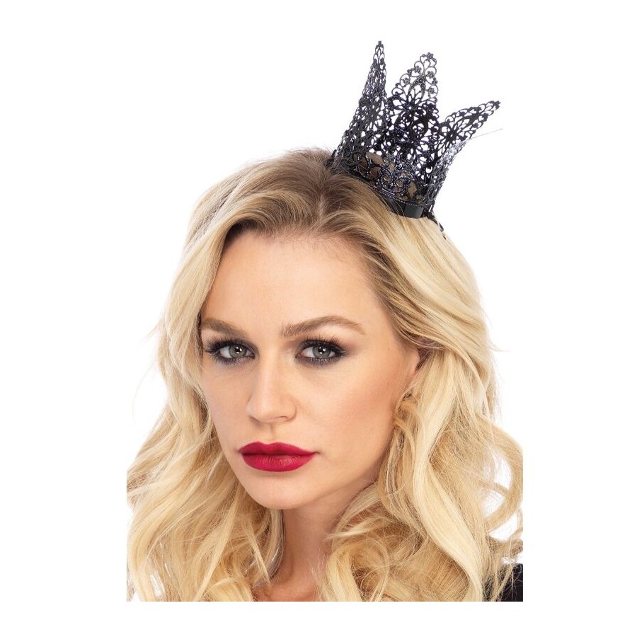 LEG AVENUE - MINI METAL FILIGREE CROWN BLACK